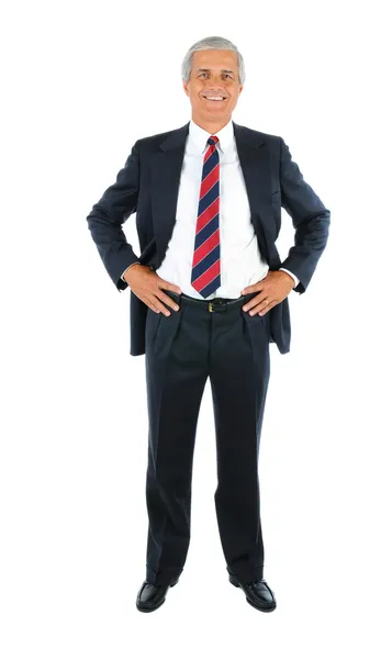 Businessman hands on hips — Stock Photo, Image