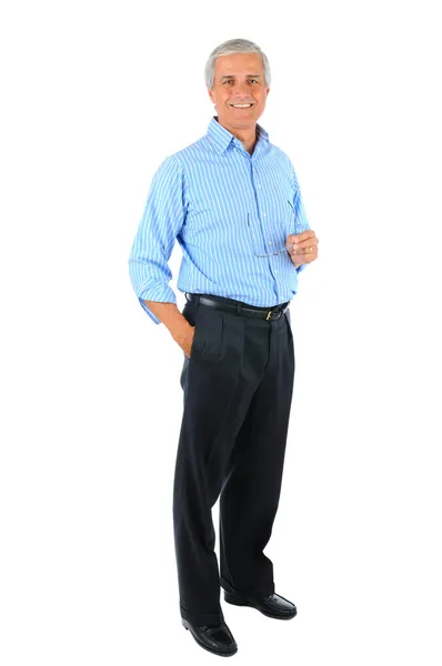 Uomo d'affari con mano in tasca e occhiali — Foto Stock