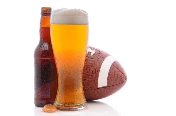 Beer and Football — Stock Photo, Image