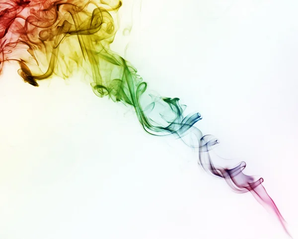 Colorato Fumo Arcobaleno Uno Sfondo Bianco — Foto Stock
