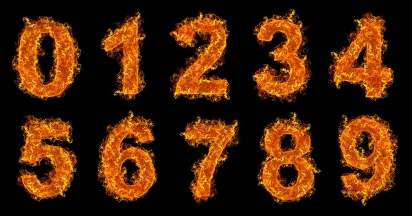 Sada čísel požární — Stock fotografie