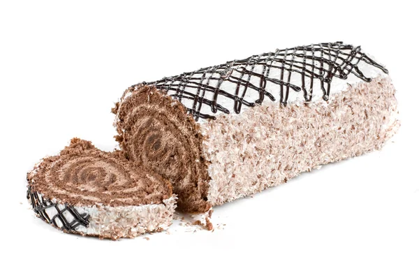 Csokoládé svájci roll — Stock Fotó