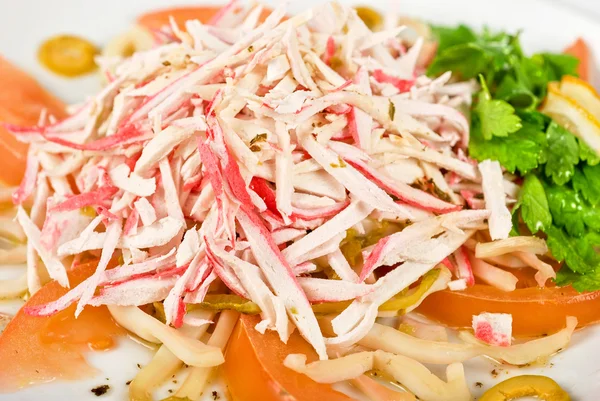 Salad of crab meat — Stock Photo, Image