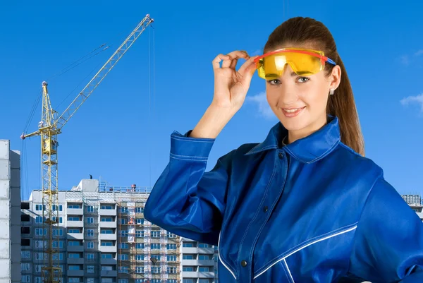Builder girl — Stock Photo, Image