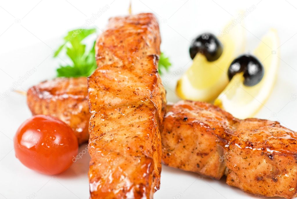 Salmon kebab