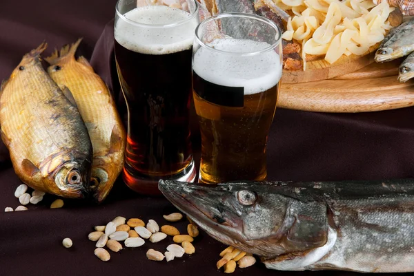 stock image Beer and snacks set