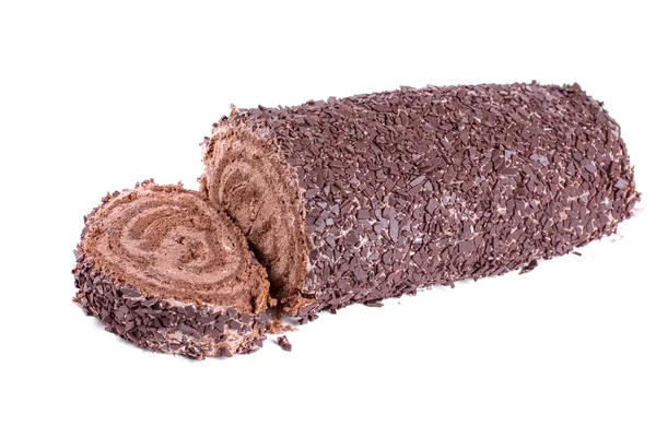 Chocolade swiss roll — Stockfoto