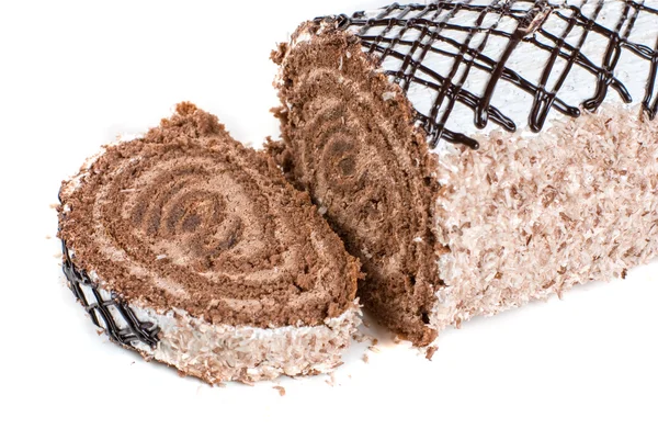 Chocolate Swiss roll — Stock Photo, Image
