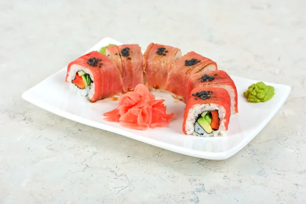 Rolos de sushi Fuji — Fotografia de Stock