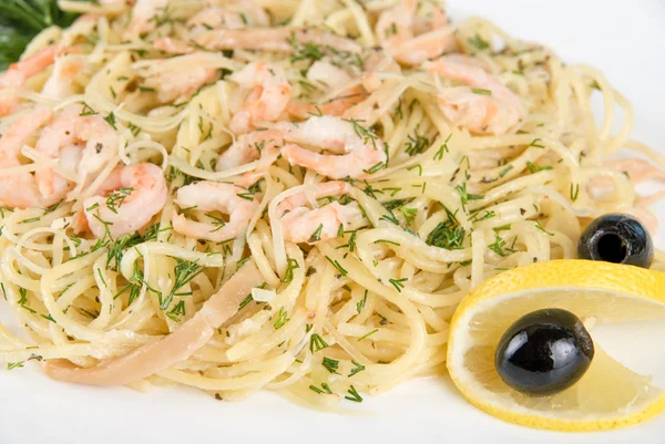 stock image Pasta with shrimps