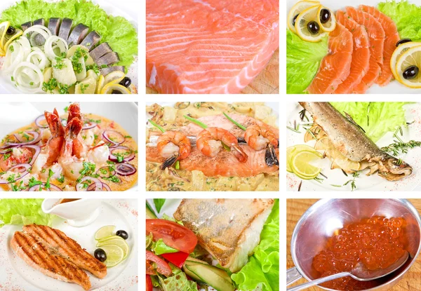 stock image Set of different tasty fish dish