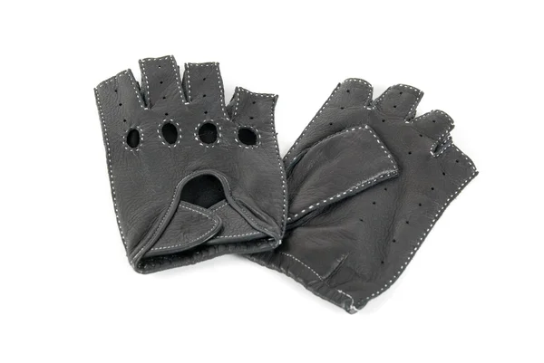 Stuurprogramma Mannelijke Lederen Handschoenen Geïsoleerd Een Witte — Stockfoto