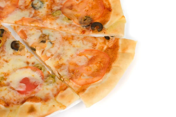 Margarites Pizza Närbild Mozzarella Tomat Och Olivolja — Stockfoto