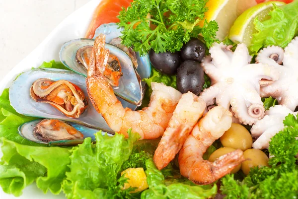 Appetizer Closeup Different Seafood Vegetables — Stock Photo, Image