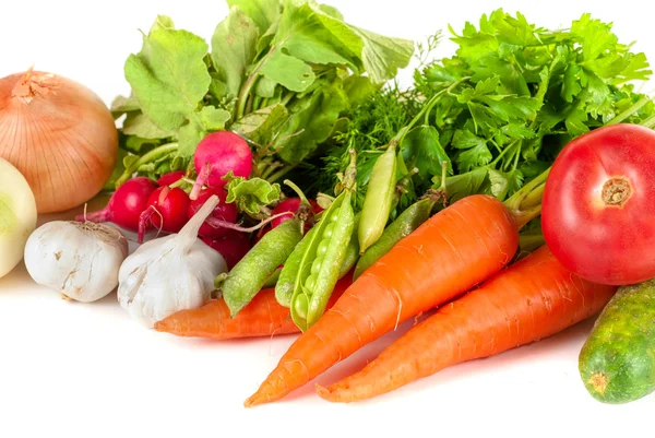 Hromadu Zeleniny Izolovaných Bílém Pozadí — Stock fotografie