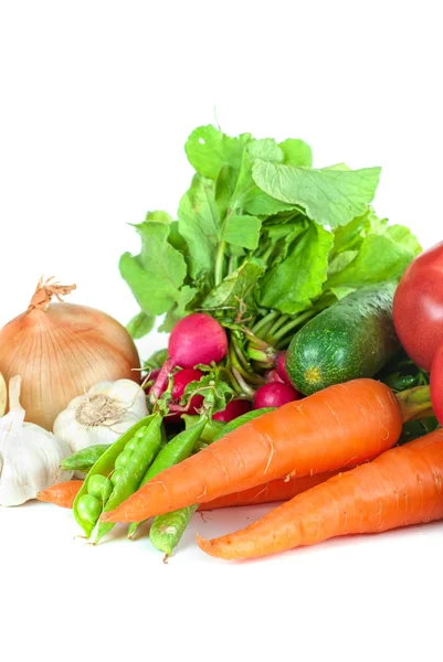 Haufen Gemüse Isoliert Auf Weißem Hintergrund — Stockfoto