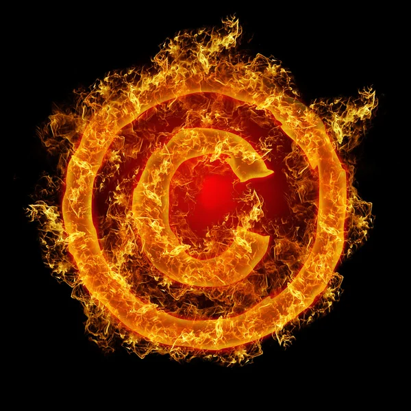 Fire sign Copyright — Stock Photo, Image