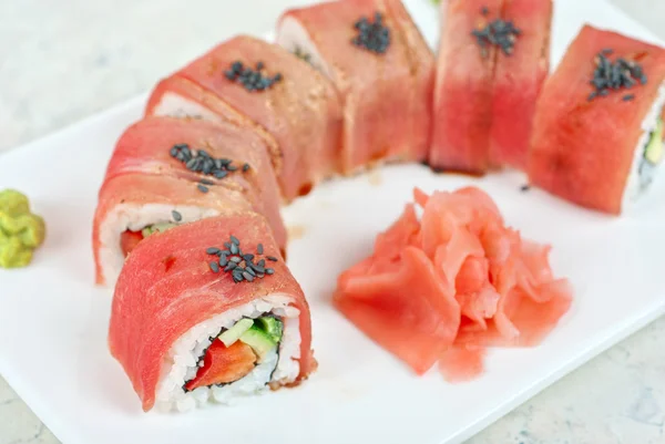 Rolos de sushi Fuji — Fotografia de Stock