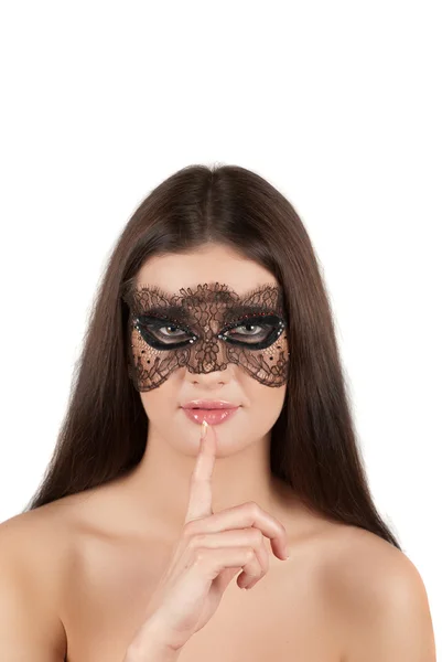 Menina na máscara — Fotografia de Stock