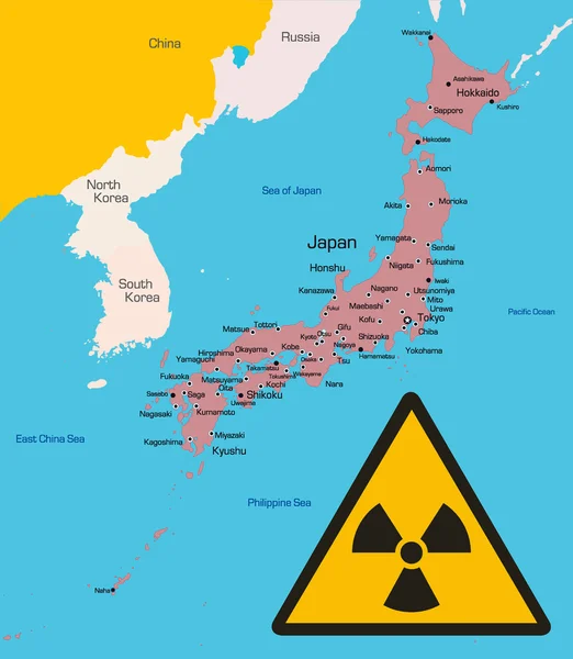 Цветная карта Японии — стоковое фото