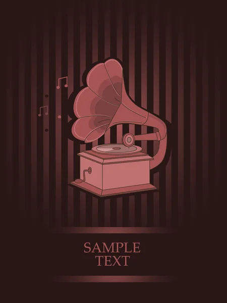Vintage design with gramophone — Stock Vector