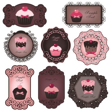 Cupcake labels clipart