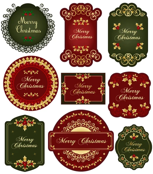 Étiquettes vintage Noël — Image vectorielle