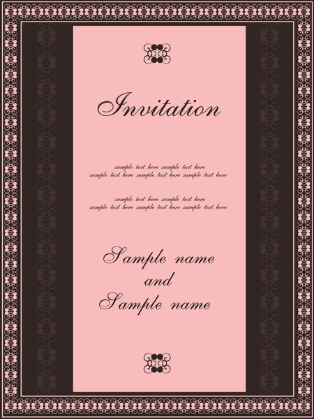 Vector Illustration Vintage Invitation — Stock Vector