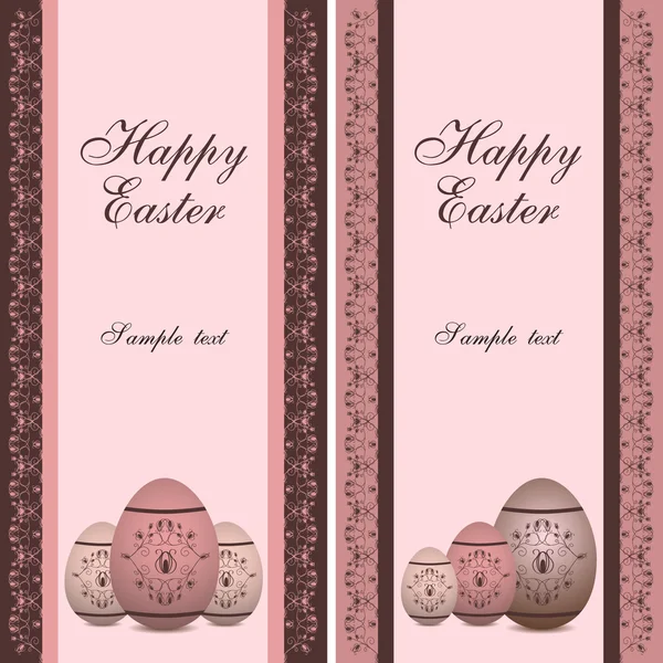 Yumurtalı Paskalya tebrik kartları — Stok Vektör