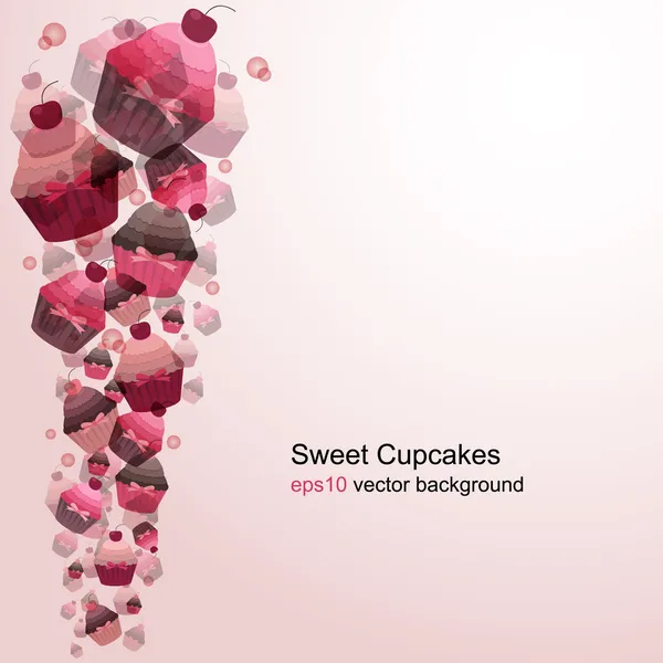Ilustración Vectorial Fondo Cupcakes Abstractos Eps10 — Vector de stock