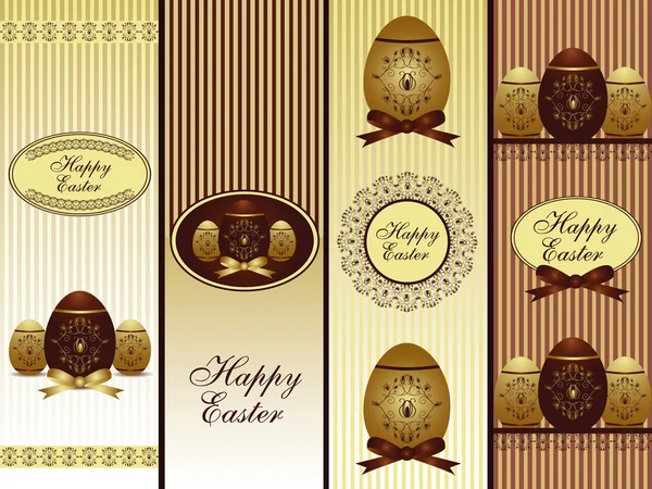 Bannières de Pâques dorées — Image vectorielle