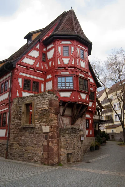 Oldest house in Stuttgart - Bad Cannstadt old town center — Stock Photo, Image