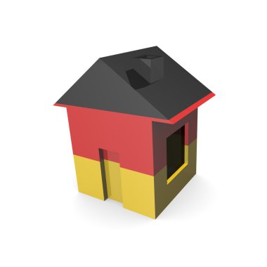 House 3d with flag of germany clipart