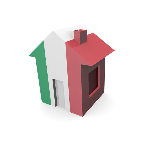 Huis 3d met vlag van Italië — Stockfoto