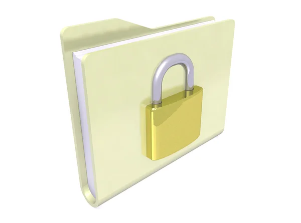 Folder icon and padlock — Stock Photo, Image