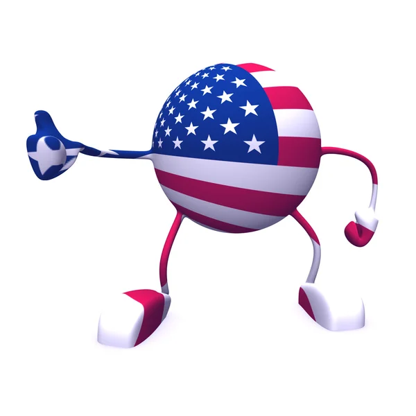 Yes Usa Flag Character White Background — Stock Photo, Image