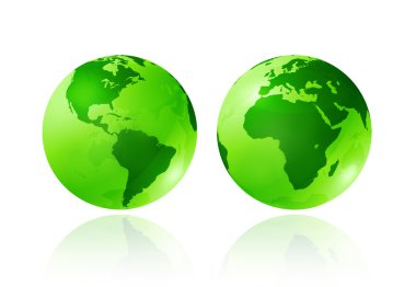 Green transparent globes clipart