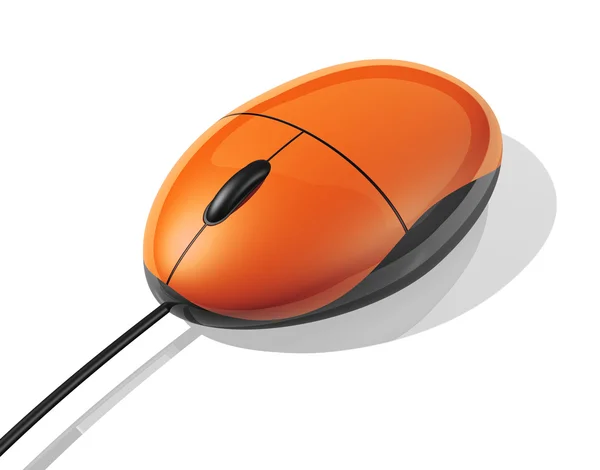 橙色电脑鼠标 — 图库照片