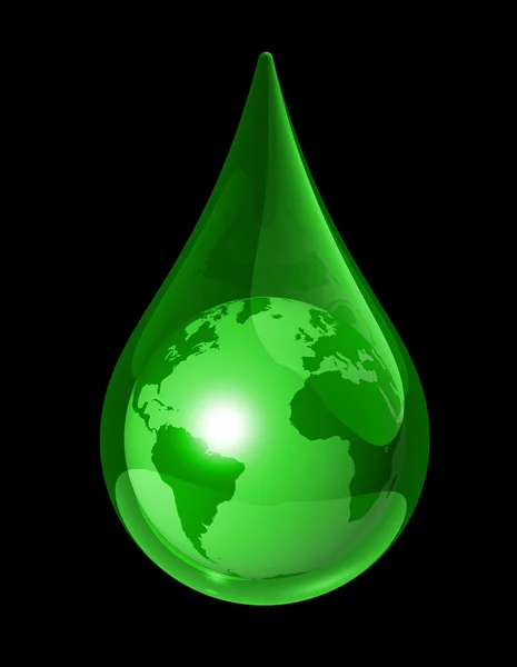 Earth water drop — Stock Photo, Image