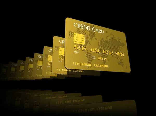 Gold credit cards — Stock Photo, Image