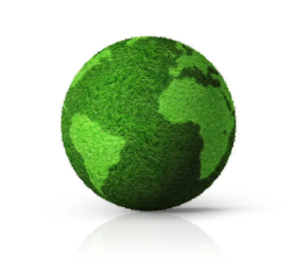 3D green grass globe — Stock Photo, Image
