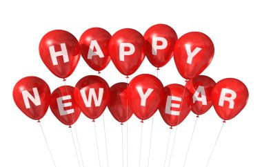 Happy new year balloons clipart