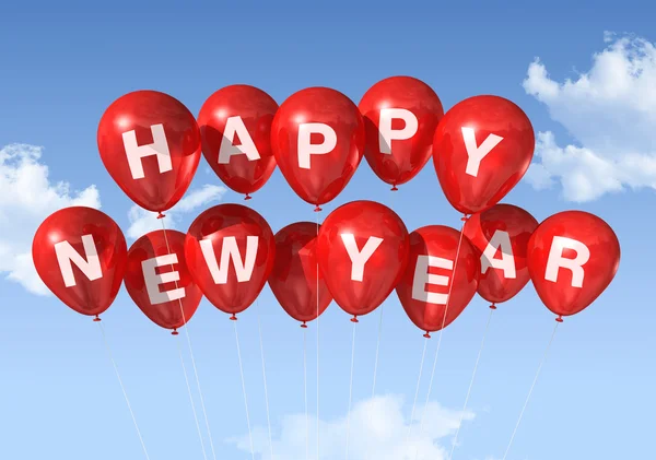 Happy new year balloons — Stock Photo, Image