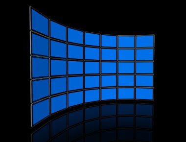 Video wall of flat tv screens clipart