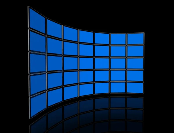 Video wall of flat tv screens — Stock Photo, Image
