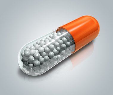 3D transparent capsule pill clipart