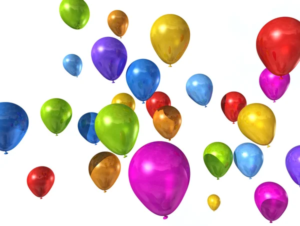 Beyaz izole renkli balonlar — Stok fotoğraf