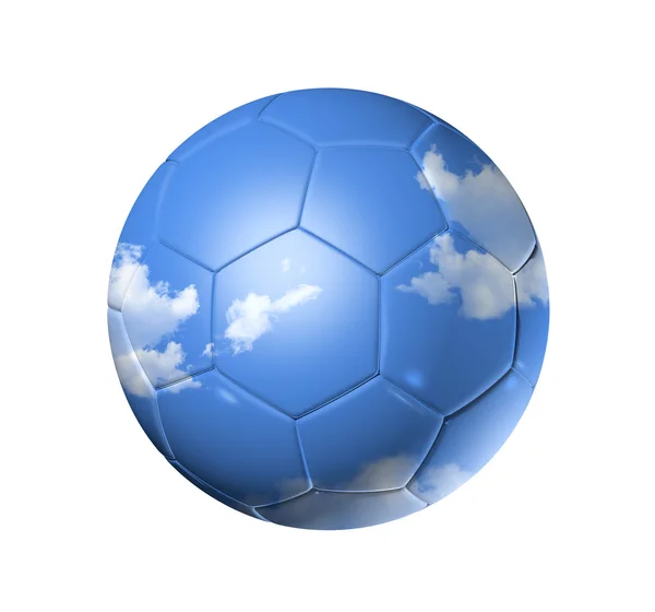 Sky Izole Kırpma Yolu Ile Beyaz Üzerinde Futbol Futbol Topu — Stok fotoğraf