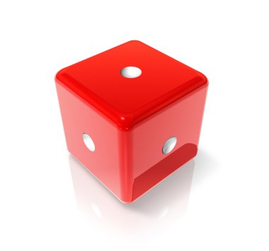 One red dice clipart