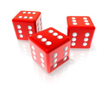 Six red dices clipart